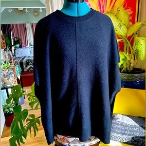 Black Wool and Cashmere blend poncho by Nordstrom. One size fits most.